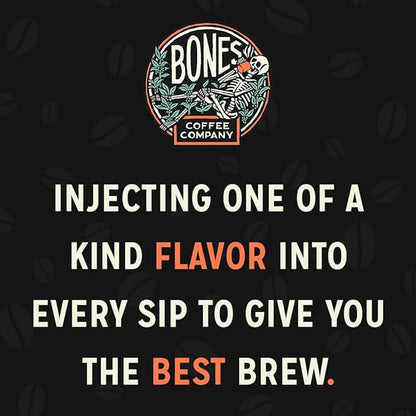 Bones Coffee Company Guatemala Single-Origin, Milk Chocolate, Citrus and Caramel Notes, Whole Coffee Beans, Low Acid Medium Roast Arabica Beans Flavored Coffee, 12 oz Whole Bean