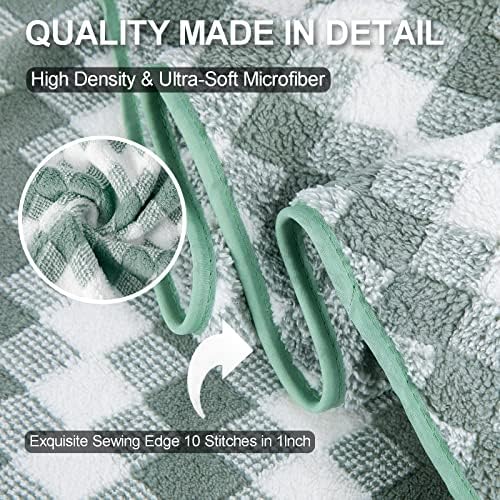 Hand Towels Set 2 Pack-16“x31” Ultra Soft Microfibers Bathroom Towel Set Highly Absorbent Quick Dry Luxury Premium Towel Lightweight Cozy Durable Hand Towel Collection Hotel Spa Gym Kitchen,Green