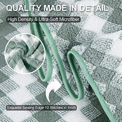 Hand Towels Set 2 Pack-16“x31” Ultra Soft Microfibers Bathroom Towel Set Highly Absorbent Quick Dry Luxury Premium Towel Lightweight Cozy Durable Hand Towel Collection Hotel Spa Gym Kitchen,Green