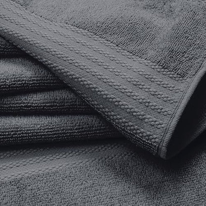 GLAMBURG Ultra Soft 24-Piece Towel Set - 100% Pure Ringspun Cotton, Contains 8 Oversized Bath Towels 27x54, 8 Hand Towels 16x28, 8 Wash Cloths 13x13- Ideal for Everyday use, Hotel & Spa- Charcoal Grey