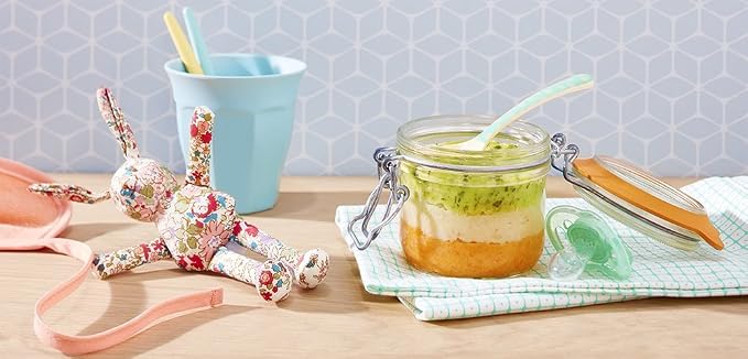 Le Parfait Super Terrine 125mL (4oz) Zero Waste Eco-Friendly Glass Canning Jars, Airtight Rubber Seal & Wire Bail Lid, BPA-Free, Water Bath Safe for Food Storage & Preserving, Made in France, 4PK