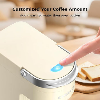 CHULUX Compact Single Cup Coffee Maker for K Cup Pod, Auto Shut-Off, Cream