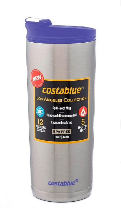 Travel Coffee Mug - 16 Oz. Stainless Steel Insulated Coffee Mug, Leak Proof Tumbler w/Dishwasher Safe Lid, Double Wall Travel Coffee Cup, Reusable Insulated Tumbler for Hot & Cold Beverages…