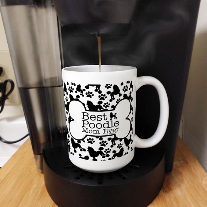 ThisWear Dog Mom Gifts Best Poodle Mom Ever Mothers Day Mug 15oz Ceramic Coffee Mug with Handle