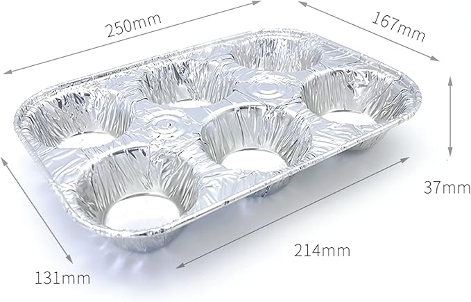 Waytiffer Muffin Pan 6-Cup Cupcake Aluminum Pans Favorite Muffin Tin Size for Baking Cupcakes - Standard Size (6-cup-20Pack)