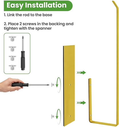 Paper Towel Holder Gold, Magnetic Paper Towel Holder for Fridge, Toilet Paper Roll Holder Magnet Paper Towel Rack Wall Mount Fridge Organizer for Golden Bathroom Kitchen Dorm Room RV Essentials, 2Pack