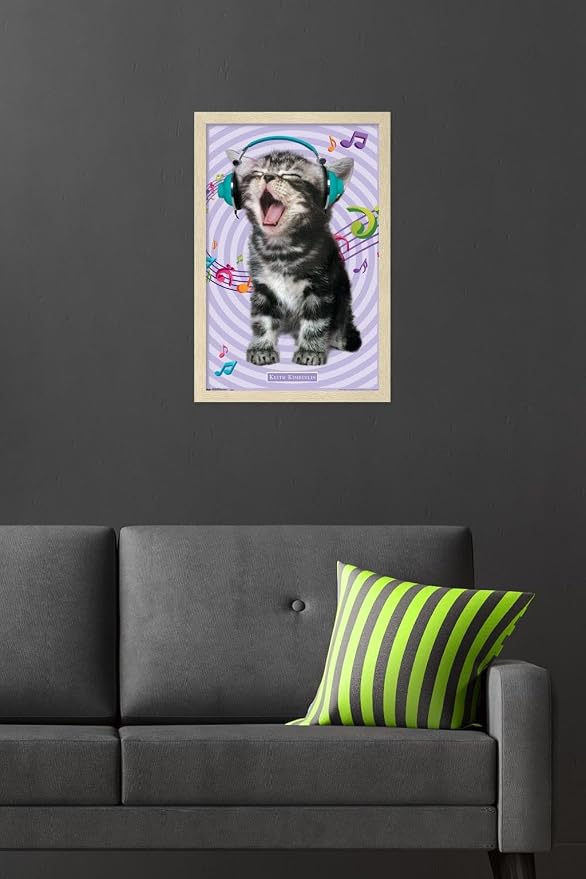 Keith Kimberlin - Kitten - Singing Wall Poster, 22.4L" x 14.7W", Blonde Framed Version