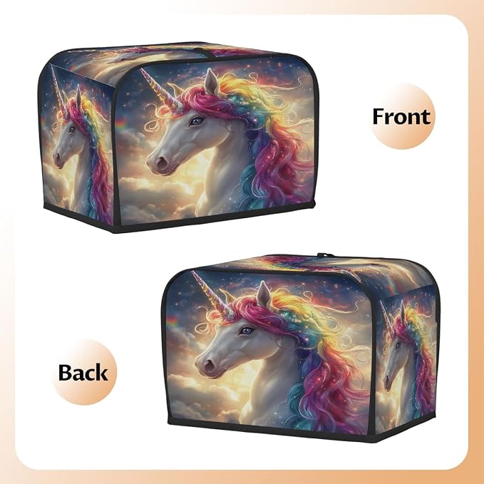 Toaster Cover 4 Slice Wide Slot Unicorn GalaxyBread Toaster Oven Dustproof Cover Small Appliance Kitchen Covers Dust and Fingerprint Protection for Women Gift 4 Slice