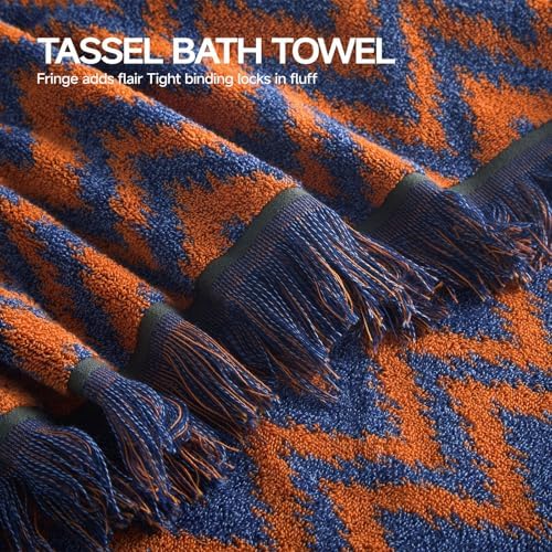 ecolook Chevron Beach and Bath Towels 2 Pack, Decorative Cotton