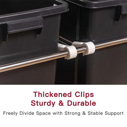 Pull Out Trash Can Rack Under Cabinet Adjustable 1-3 Bin Holder with Heavy-Duty Soft-Close Slides, Sturdy Wooden Base Support, Door Mounting for Kitchen, Living Room (Small)