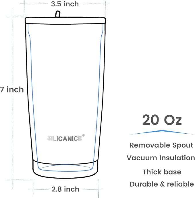20oz Hygienic Insulated Tumbler — 100% Leakproof Lid with Removable Spout & Straw, Reinforced Vacuum-Protection Base, Cup Holder Friendly, for Iced Coffee, Smoothie/Water on the Go - Lilac