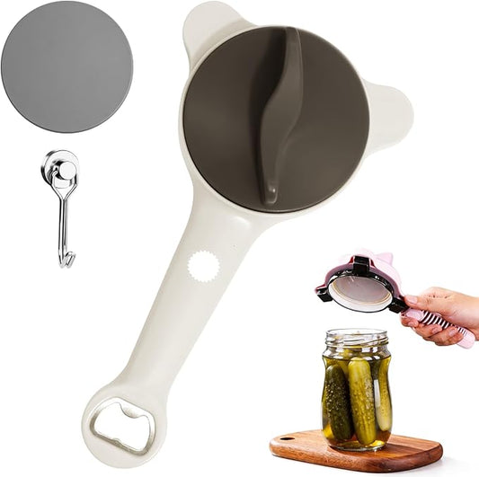 2026 New 4-in-1 Jar Opener, Adjustable Jar Opener for Seniors (Brown)