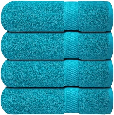 Infinitee Xclusives 100% Ring-Spun Cotton Bath Towels for Bathroom - Pack 4