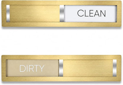 Clean Dirty Magnet for Dishwasher, Premium 304 Stainless Steel Dishwasher Clean Dirty Sign, Modern Kitchen Decor Accessories Organization, Housewarming Gift for Women (Champagne Gold-03)