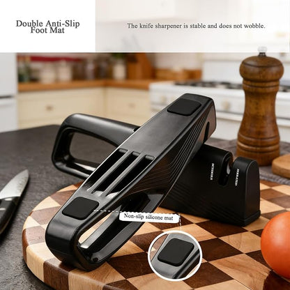 Kitchen Knife Sharpener, 5 Adjustable Sharpening Angles with Coarse & Fine, Manual sharpeners Tool for Pocket Knives