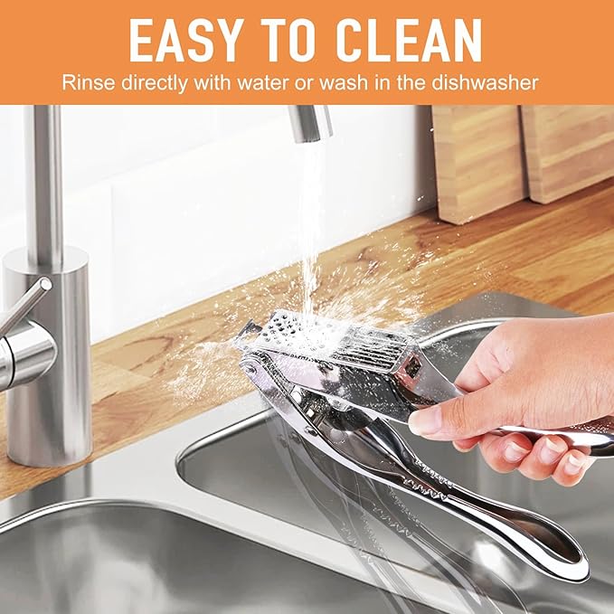 Garlic Press and Slicer 2 in 1, Heavy Duty Garlic Mincer, Crusher & Peeler Set - Perfect for Home Cooks and Professional Chefs Alike
