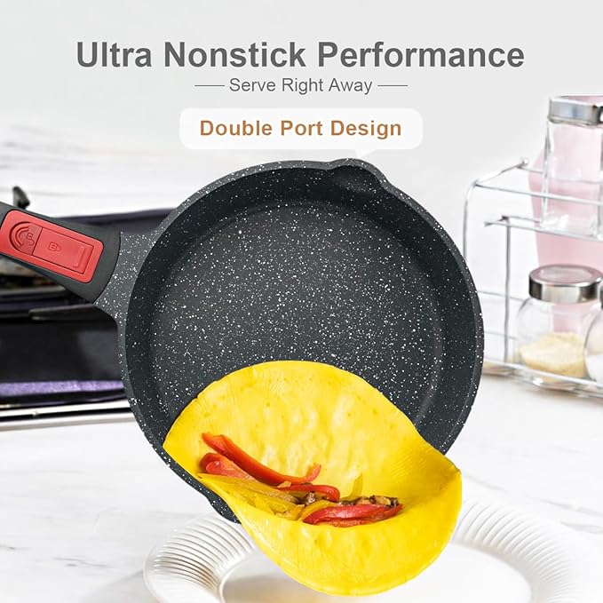 AIKENBBKK 12 Inch Deep Frying Pan Skillet Nonstick with Lid, 5 QT Saute Pan, Non Stick Frying Pan, Compatible with All Stovetops, Detachable Handle, Oven Safe, PFOA PFOS Free, Black