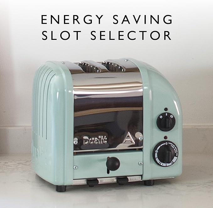Dualit Classic 2 Slice NewGen Toaster - Stainless Steel - Hand Built in the UK - Replaceable ProHeat elements - Defrost Bread - Mechanical Timer - Eucalyptus Classic Toaster