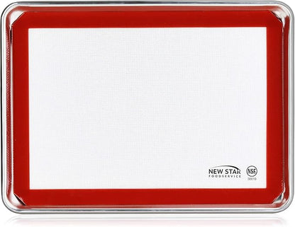 New Star Foodservice Commercial 18-Gauge Aluminum Sheet Pan & Silicone Baking Mat (13 by 18-Inch (Half Size))