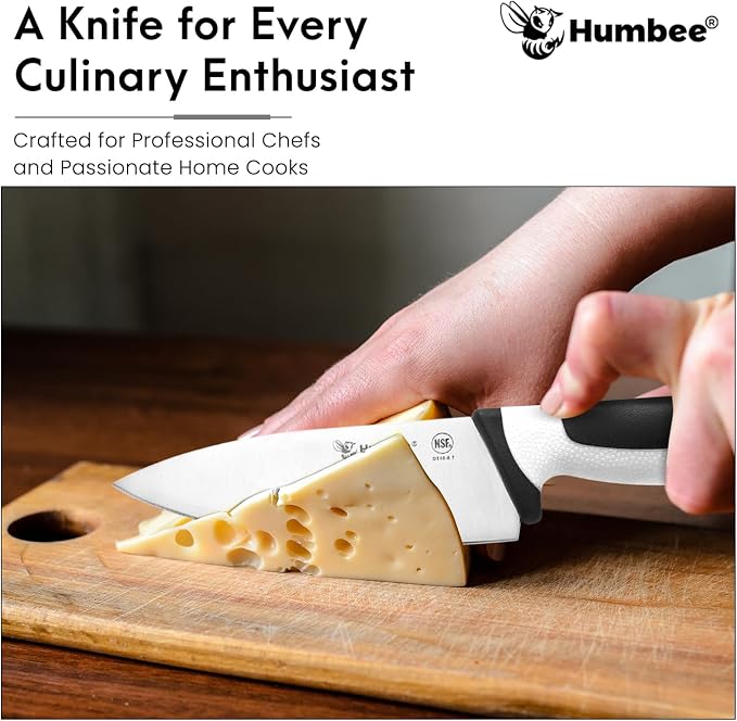 6-Inch Chef Knife, NSF Certified Razor-Sharp High Carbon Stainless Steel Blade – Ergonomic Color Coded Handle, Non-Slip Grip Kitchen Knife, DT-10 Series, White