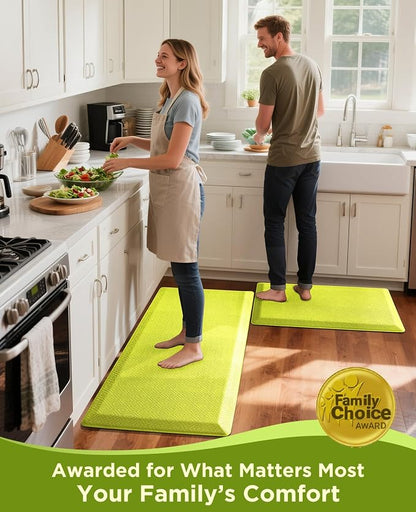 Ophanie Kitchen mats for Floor, 3/4 inch Thick, Kitchen Rugs, 20''x48'' Anti Fatigue Standing Cushioned Mat, Waterproof,Comfort Ergonomic mat for Office, Home, Sink, Green Non-Slip Bottom