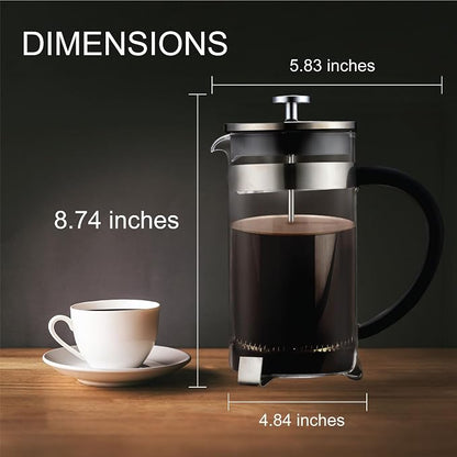 Fino French Press Coffee Maker, Brews Up to 8 Servings, 34-Ounce