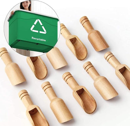 Arroyner 20 PCS Mini Wooden Spoon Mini Bamboo Spoons Small Bath Salt Spoon Small Spice Spoons for Sugar Scrubs, Spices, Bath Salts, Cooking