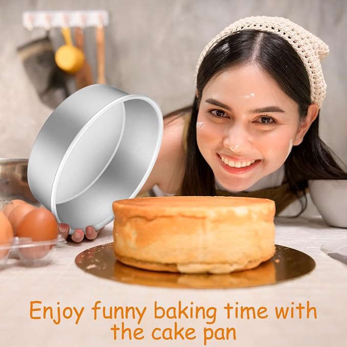 Mumufy 9 Pieces Round Cake Pans Aluminum Set Non Stick Small Cake Pans Sets Round Cheesecake Baking Tools for Home Party Baking Supplies(6 Inch, 8 Inch, 10 Inch)