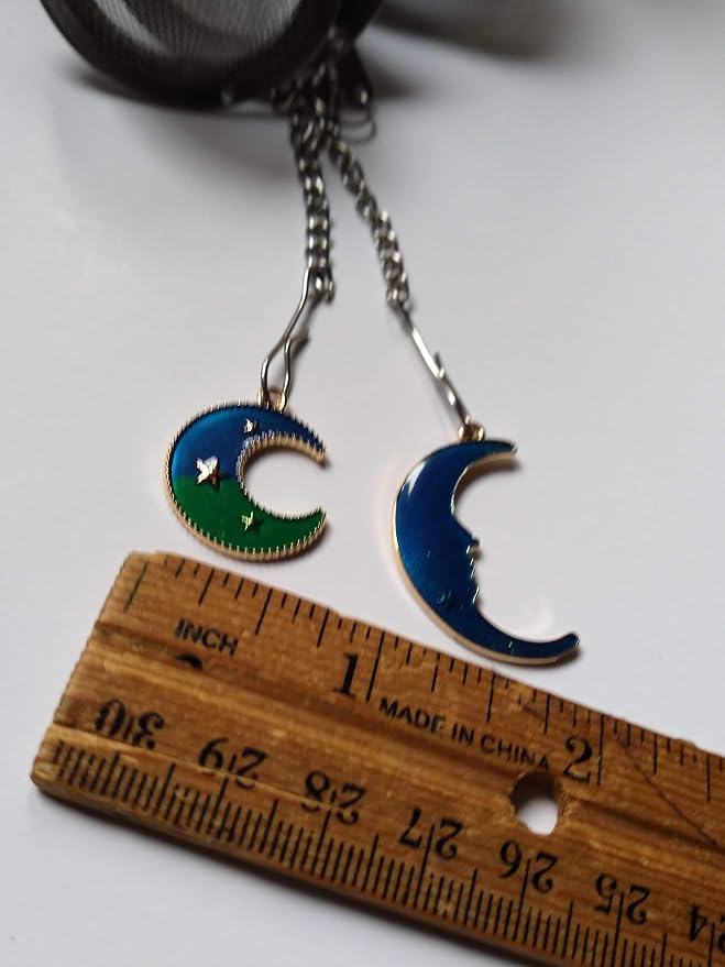 Tea Infusers for Loose Leaves with Blue Moon Charms Set of 2