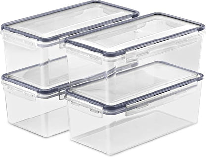 Sorbus Food Storage Containers - Pack of 4 - Air Tight, Four-Way Snap Lids Keeps Food Fresh - Store Cereal, Pasta, Flour, Nuts, Candy - Durable Plastic Kitchen Pantry Bins
