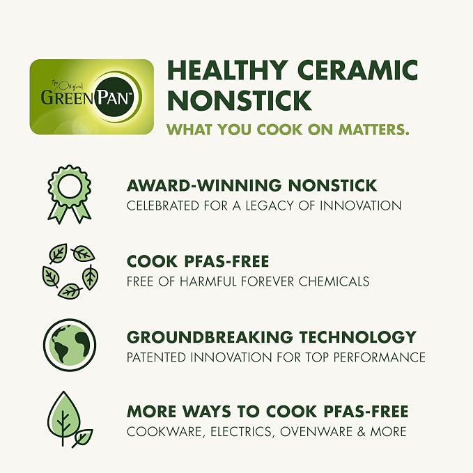 GreenPan Hybrid 8” Nonstick Stainless Steel Frying Pan, APEX Tri-Ply Thermobond PFAS-Free Ceramic Skillet, Induction & All Cooktop Compatible, Oven Temp to 850°F, Dishwasher Safe, Silver