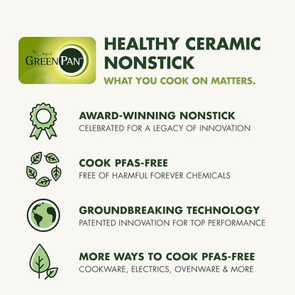 GreenPan Valencia Pro 9 Piece Ceramic Nonstick Cookware Set, PFAS-Free, Induction Ready, Hard Anodized Pots & Pans with Lids, Compatible on All Cooktops, Dishwasher & Oven Safe, Gray