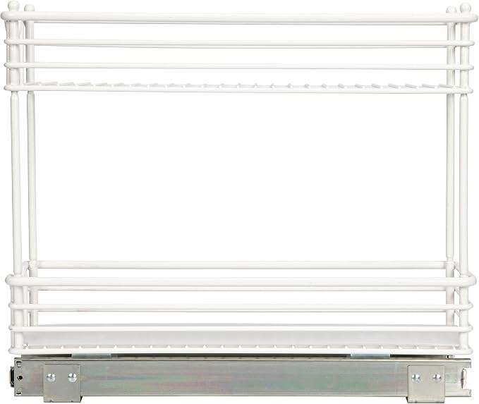 Household Essentials White Steel Two-Tier Slide-Out Organizer with Plastic Liners