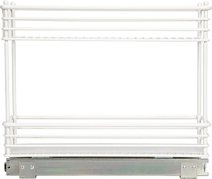 Household Essentials White Steel Two-Tier Slide-Out Organizer with Plastic Liners