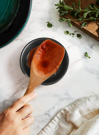 LE TAUCI Ceramic Spoon Rest, 4.8 Inch Spoon Rest for Stove Top, Spoon Holder for Kitchen Counter, Coffee Spoon rest, Utensil Rest for Cooking, Set of 4, Crude Black