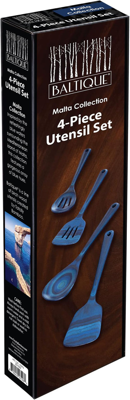 Totally Bamboo Baltique Malta Collection 4 Piece Cooking Utensil Set, Ready for Nonstick