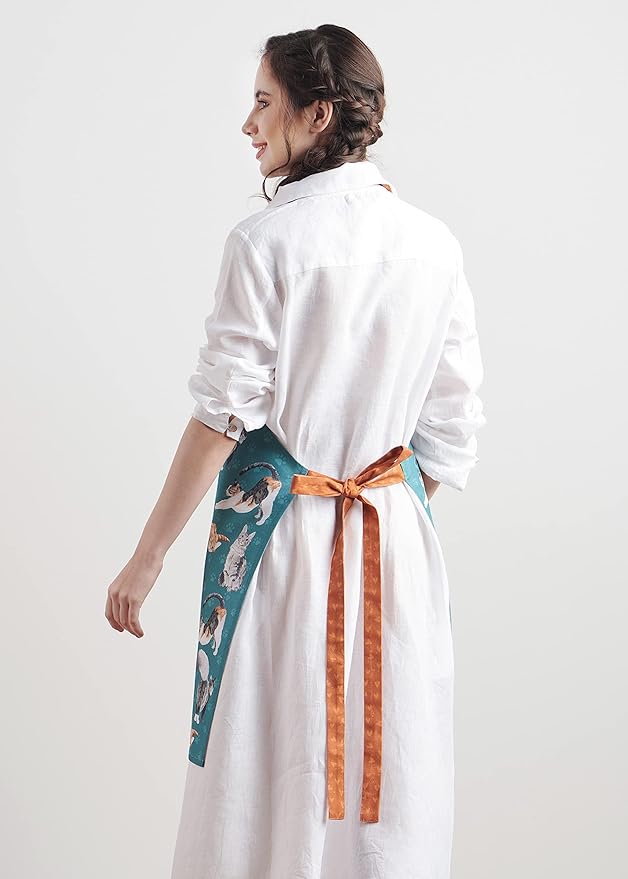 Maison d' Hermine 100% Cotton Apron for women with Pocket Kitchen Chef Apron for Men Cooking Spring Summer