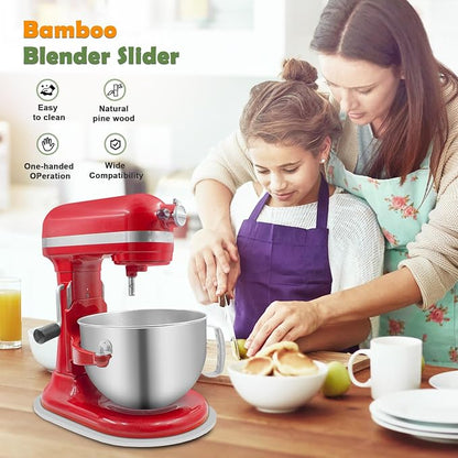 Bamboo Mixer Slider Compatible with Kitchen aid Bowl Lift 5-8 Qt Stand Mixer - Kitchen Countertop Storage Mover Sliding Caddy for Kitchenaid 5-8 Qt Mixer (5-8 Qt - White)