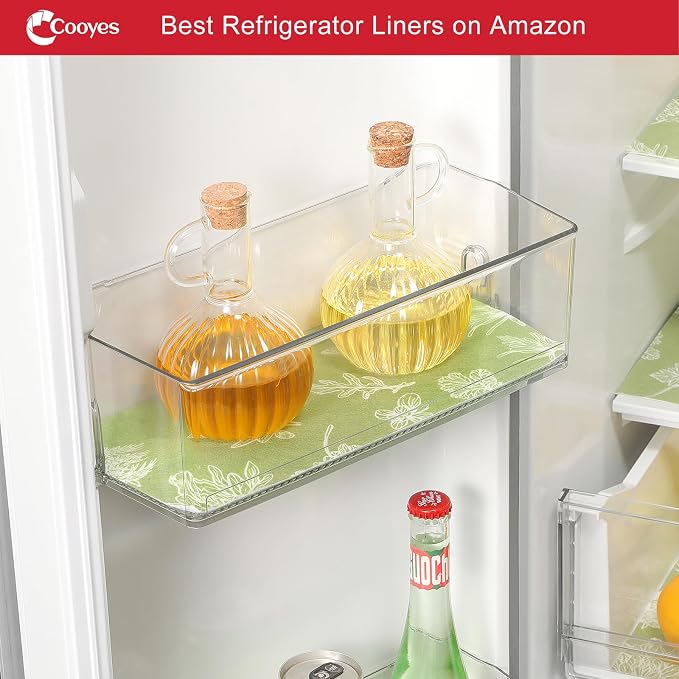 Cooyes Large Fridge Liners for Refrigerator, 17.7" × 24", Drawer & Shelf Liners for Kitchen Cabinets Non-Adhesive, Breathable Cloth Material, Non-Slip, Keep Produce Fresh Longer, Sage Green