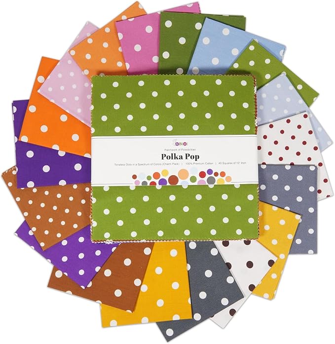 Soimoi 40 Pcs Cotton Fabric Squares Bundles Charm Packs for Quilting, Fat Quarter Layer Cakes, Precuts Quilt Squares 5 x 5 inches, DIY Fabric Bundle - Meadow Bliss