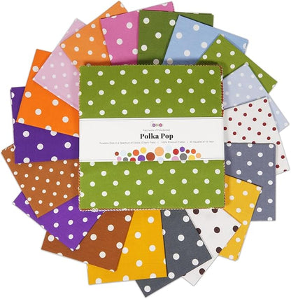 Soimoi 40 Pcs Cotton Fabric Squares Bundles Charm Packs for Quilting, Fat Quarter Layer Cakes, Precuts Quilt Squares 5 x 5 inches, DIY Fabric Bundle - Meadow Bliss