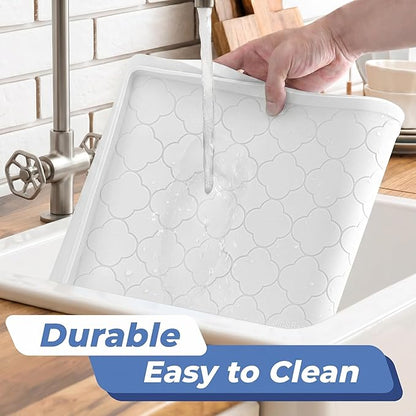Jin&Bao Waterproof Under Sink Mat 34" x 22", Thick Silicone Mat Cabinet Protector for Kitchen and Bathroom, Shelf Liner, Home Organizer and Storage, Multipurpose Tray for Gadgets and Essentials