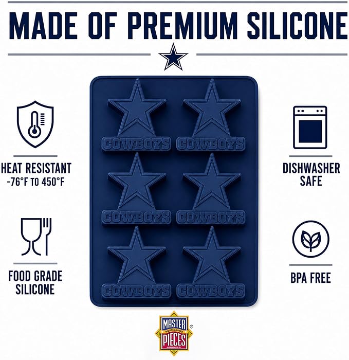 FanPans NFL Dallas Cowboys Silicone Muffin Pan - Dishwasher Safe, Great Dallas Cowboys Gifts for Men