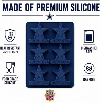 FanPans NFL Dallas Cowboys Silicone Muffin Pan - Dishwasher Safe, Great Dallas Cowboys Gifts for Men