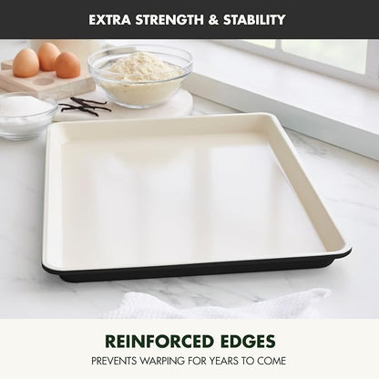 GreenPan Bakewell 13"x18" Baking Sheet Pan, Healthy Ceramic Nonstick Bakeware, PFAS-Free Durable Cookie Tray, Versatile Kitchen Essentials, Easy Clean Ovenware, Black
