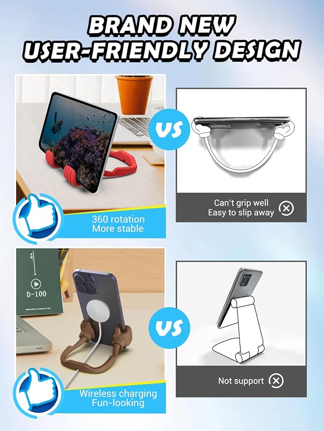 Gifts for Teens Girls Women Kids Cell Phone Stand: UPGRADE Adjustable Thumbs Up Lazy Phone Holder for Desk Cool Gadgets Fun Birthday Gifts Stocking Stuffers Ideas for Teenager Daughter Mom Wife Her