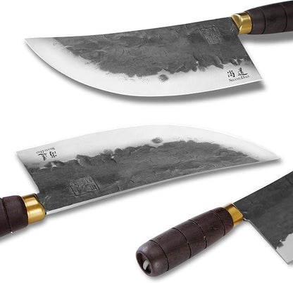 SHANGDAO Cleaver Knife, 7.9 Inch Hand Forged Meat Cleaver Heavy Duty Chopper German High Carbon Stainless Steel Butcher Knife with Full Tang Handle, Home Kitchen and Restaurant Helper, Ultra Sharp