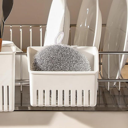 Cutlery Drying Rack - Utensil Drainer | Cutlery Drainer for Sink | Drying Rack Holder | Kitchen Drying Basket | Spoon Knife and Fork Storage Basket | Silverware Holder (White B 2pcs)