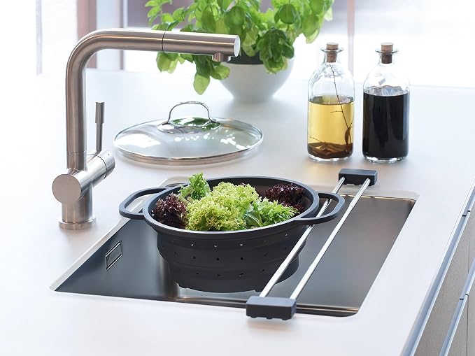 Sanni Shoo drip.line Pure - Adjustable Drip Tray - Practical, Multifunctional Kitchen Rack for Storing Dishcloths and Brushes - Drip Drying Bottles - Heat-Resistant (Ocean, Pure)