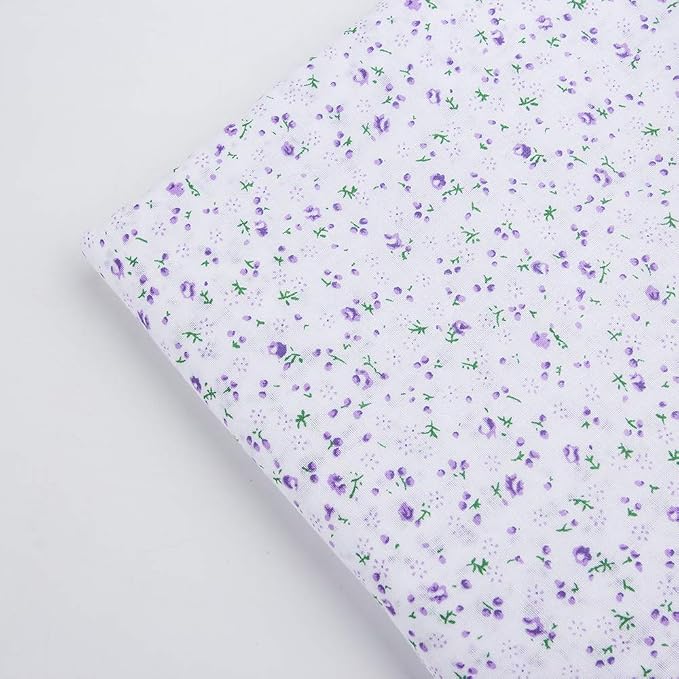 7Pcs 20" x 20" Cotton Fabric DIY Making Supplies Quilting Patchwork Fabric Fat Quarter Bundles DIY for Quilting Cotton Patchwork Cushions (Purple, 20" x 20")